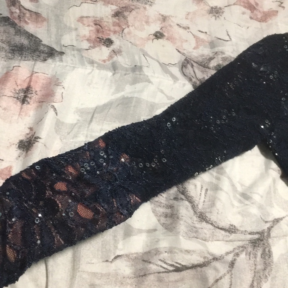 Ruby Rox Blue Lace Sequin Dress - Picture 5 of 6